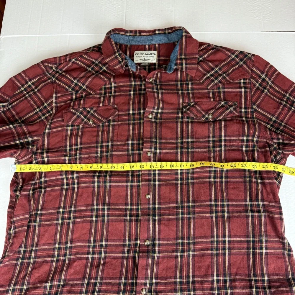 Cody James‎ Authentic Western Apparel Plaid Flannel Snap Button Shirt Men's 3X - Picture 7 of 7